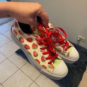 Converse platform sneaker with strawberry pattern
